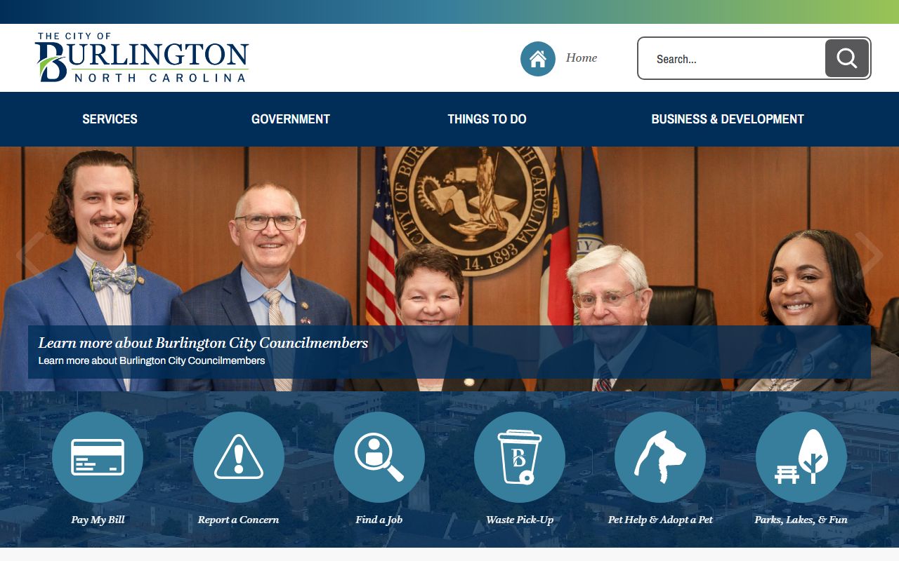 City of Burlington official website with links to Alamance County deed records