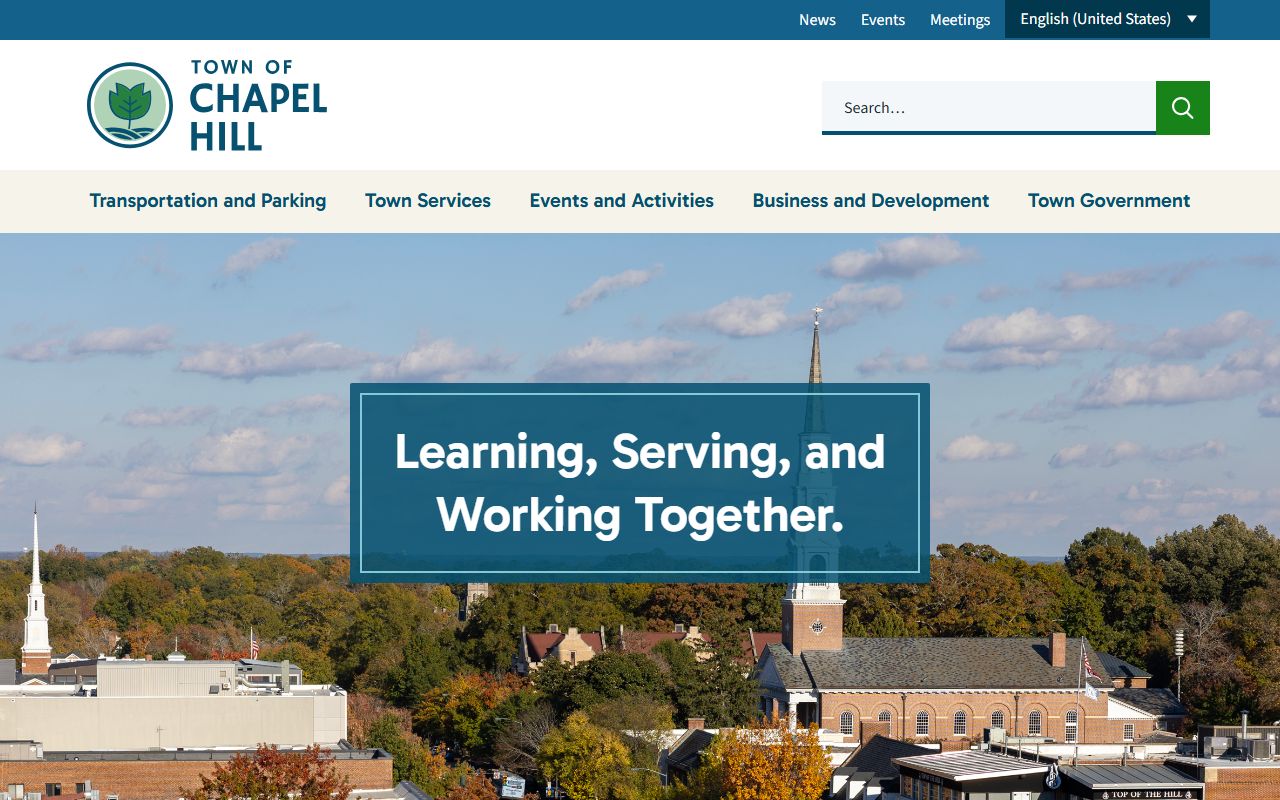 Town of Chapel Hill official website directing residents to Orange County for deed records