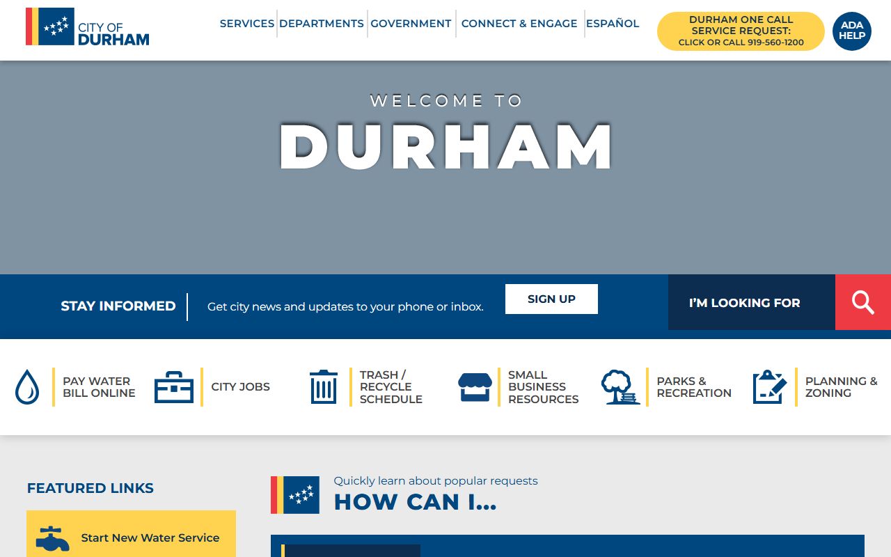 City of Durham official website with links to Durham County deed records resources