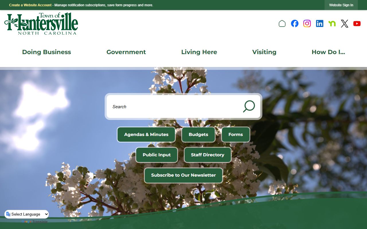 Town of Huntersville official website for Huntersville deed records