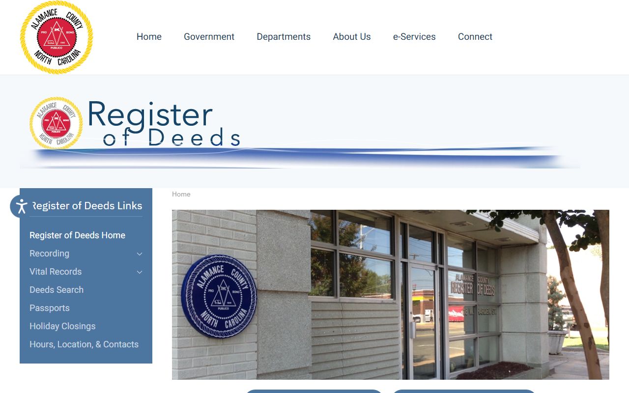 Alamance County Register of Deeds portal for deed records