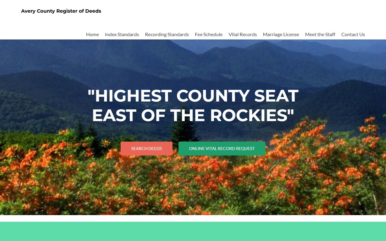 Avery County Register of Deeds official website for deed records