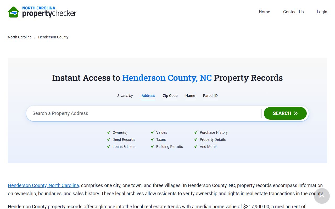 Henderson County deed records property search portal