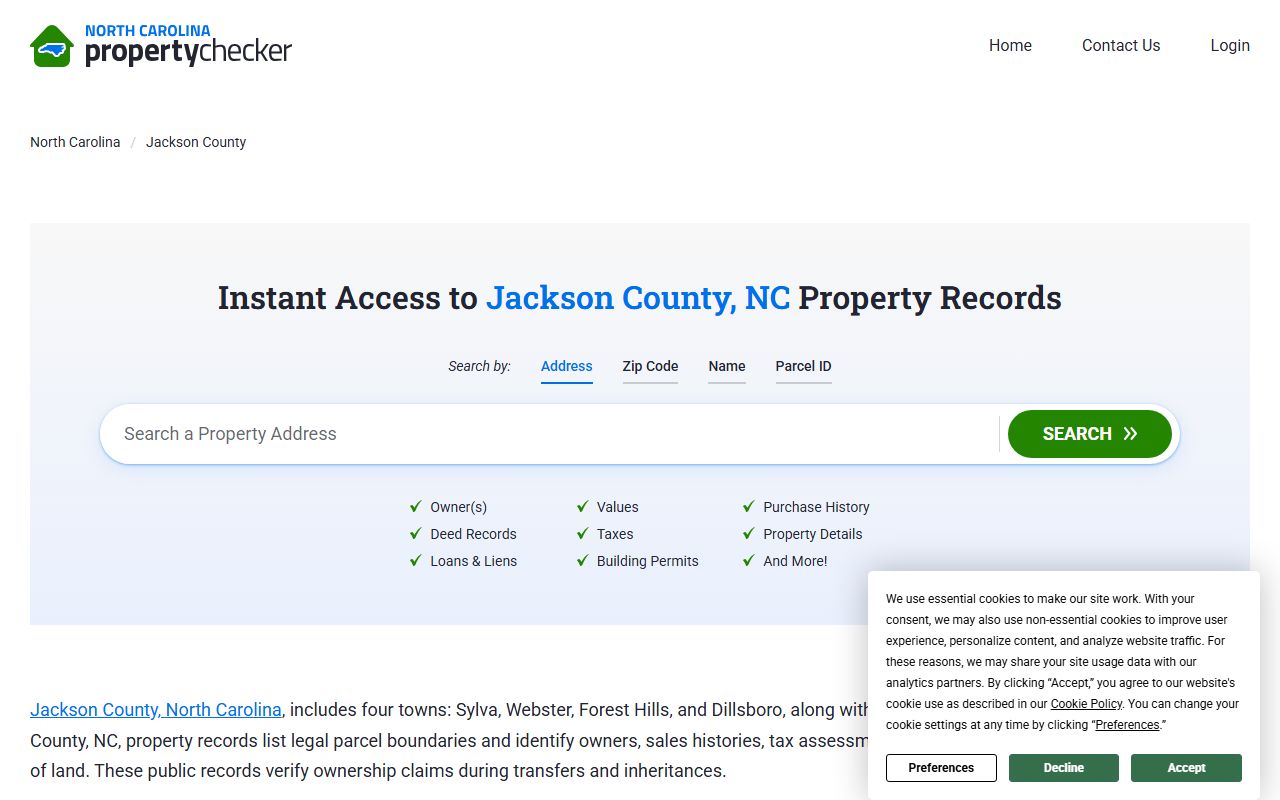 Jackson County deed records and property records search portal
