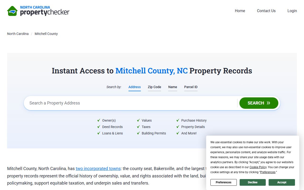 Mitchell County property records portal for deed records