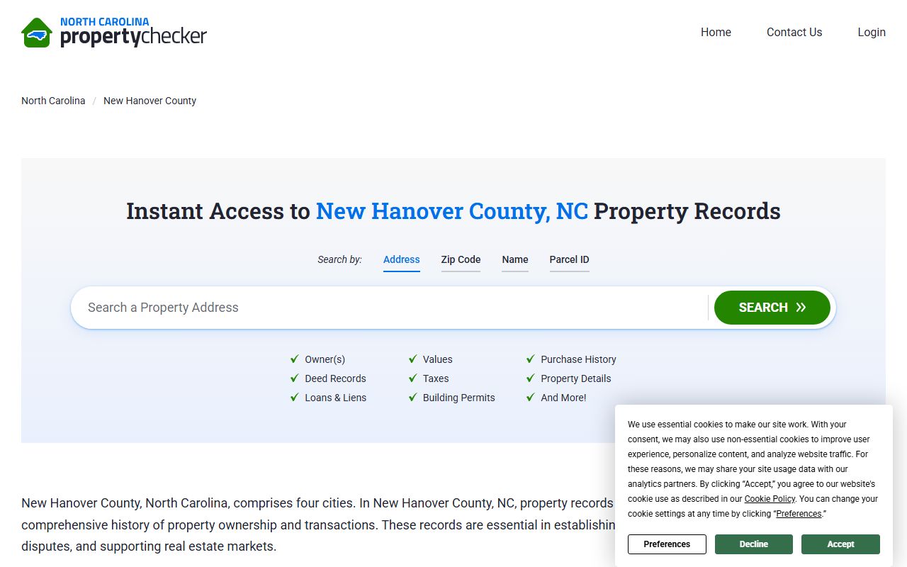 New Hanover County property records and deed records portal