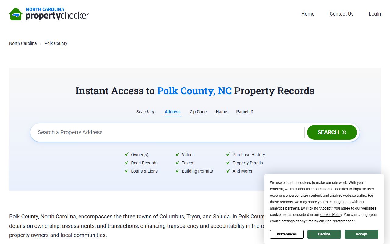 Polk County Register of Deeds office page for property and deed records
