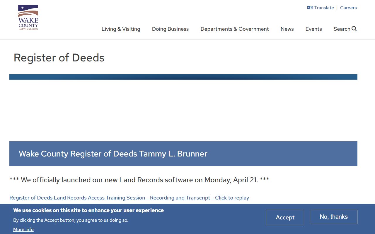 Wake County real estate deed records system