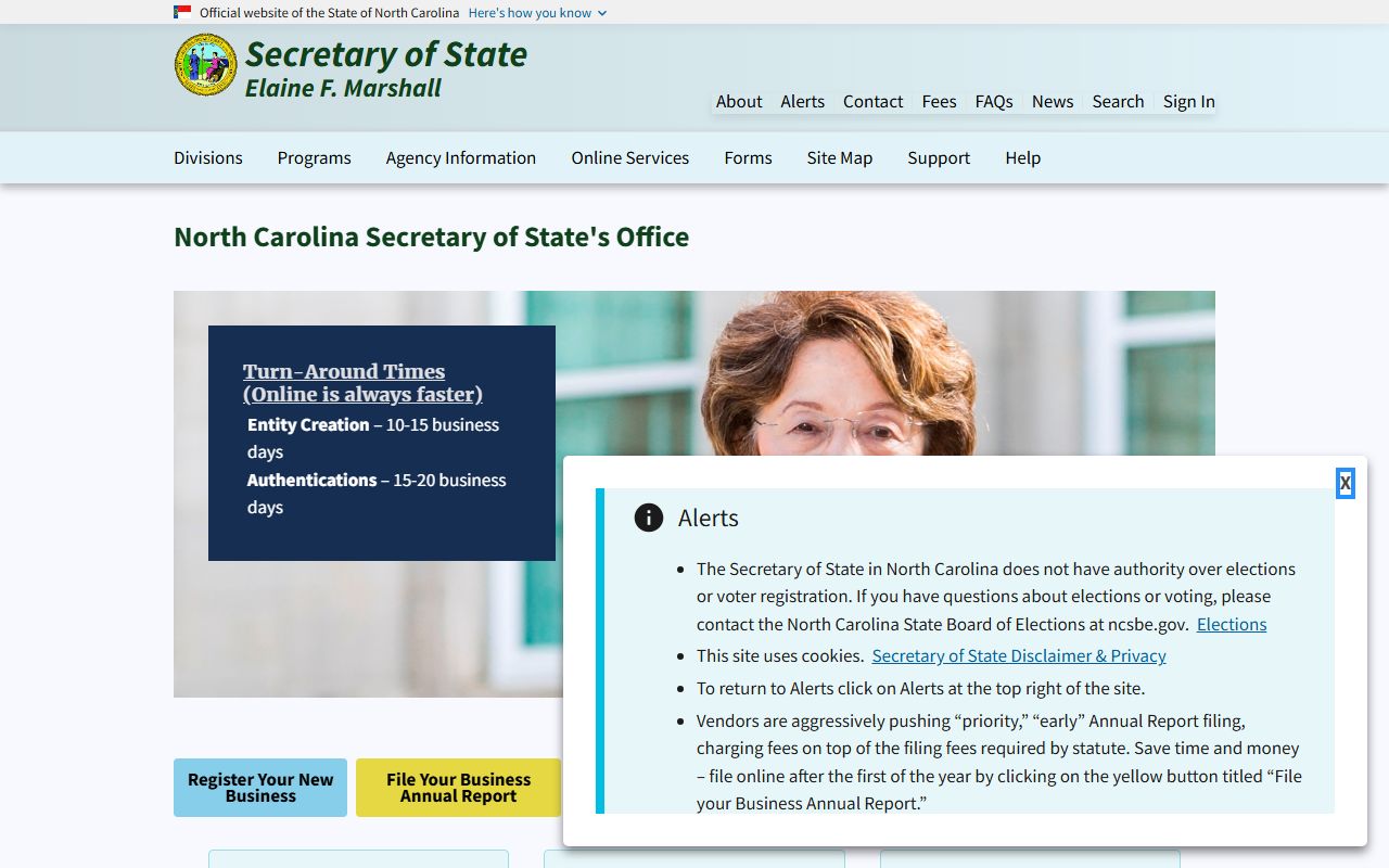North Carolina Secretary of State overseeing deed records electronic recording
