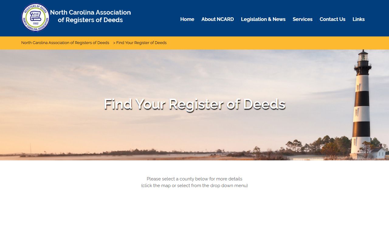 NCARD directory for finding North Carolina deed records offices